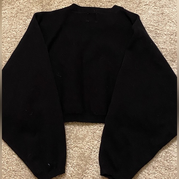 Princess Polly Thorpe Cropped Black Sweatshirt - Picture 3 of 7